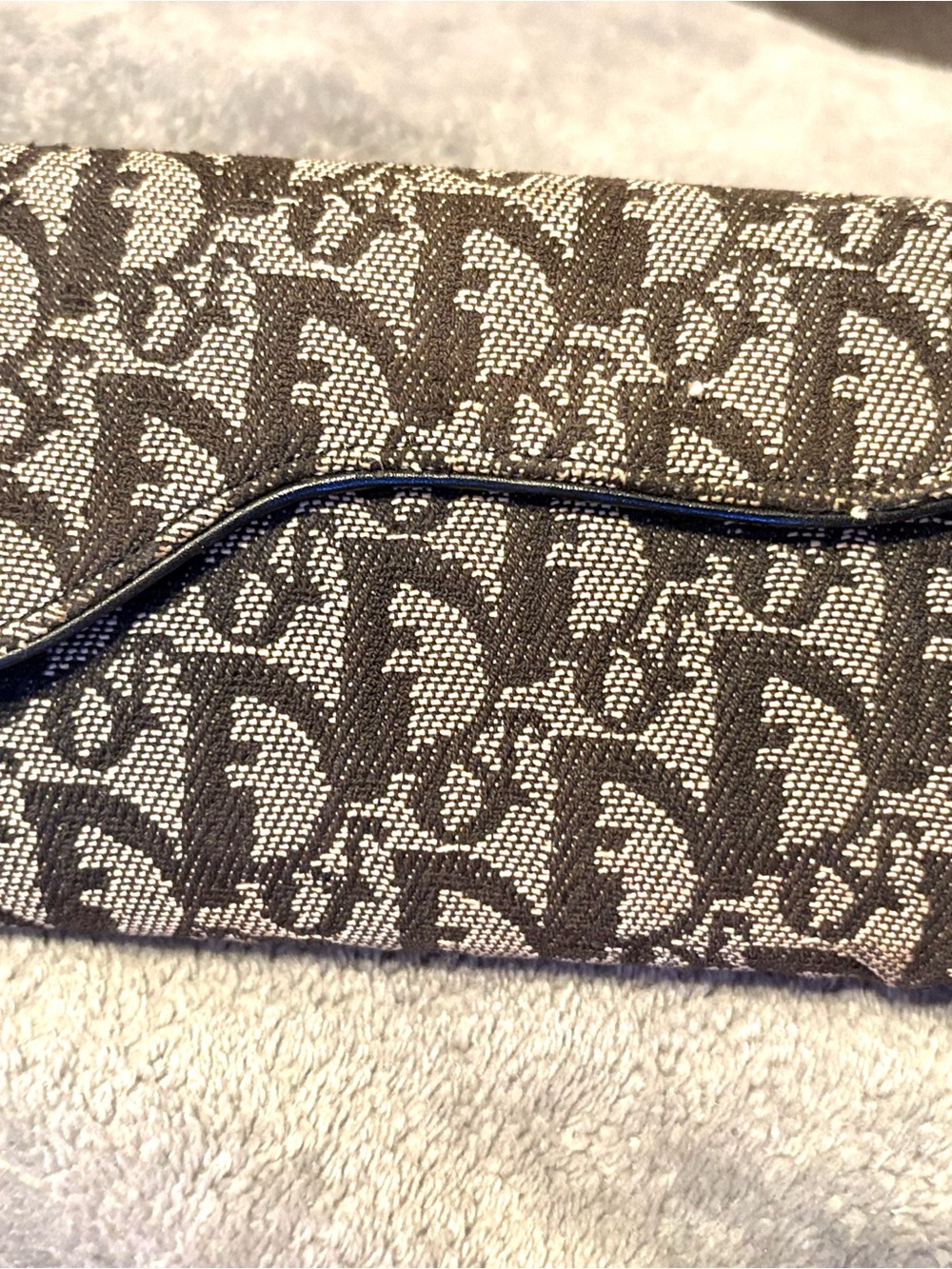 Dior Signature Monogram Fold Wallet in Brown and Beige